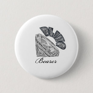 Bling Bearer Wedding Gift 2 Inch Round Button