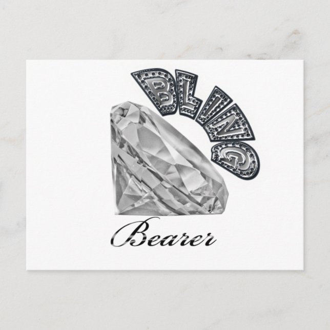 Bling Bearer Wedding Gift Postcard (Front)