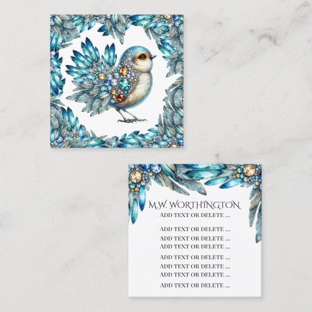 Bling Birds Theme Square Handout or Business Card (Front/Back)