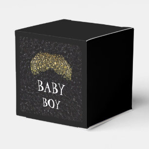 Bling black/Gold Moustache Party Favour Box