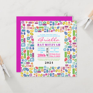 BLING BLING Gemstone Bat Mitzvah Invitation