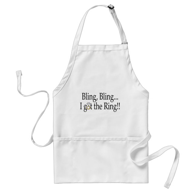 Bling Bling I Got The Ring Wedding Engagement Standard Apron (Front)