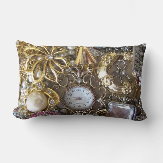 bling bling jewellery collection lumbar pillow (Front)