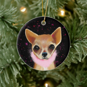 Bling Chihuahua Ceramic Ornament