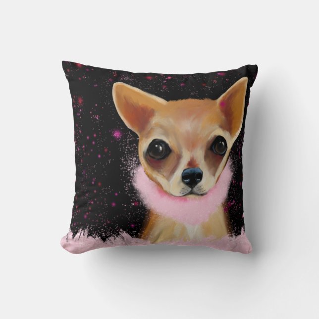 Bling Chihuahua   Throw Pillow (Front)