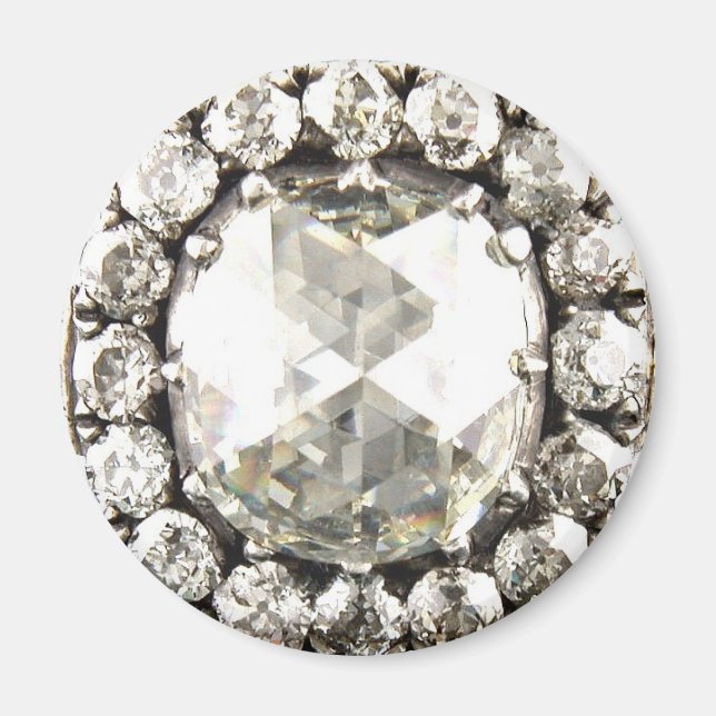 Bling Diamond Rhinestone Vintage Costume Jewellery Magnet (Front)