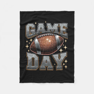 Bling Football Lover Fall Autumn Game Day Football Fleece Blanket