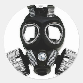 Bling Gas Mask Classic Round Sticker