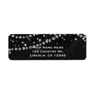 Bling Glam Sparkle diamant noir et argent