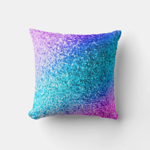 Bling Glitter Girly Monogram Throw Couch Pillow