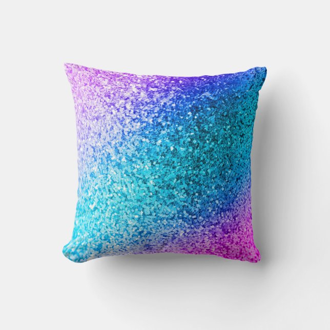 Bling Glitter Girly Monogram Throw Couch Pillow (Front)