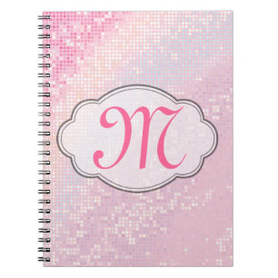 Bling Glitter Girly Pin Monogram Initial Note Book