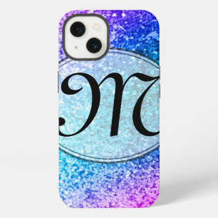 Bling Glitter Girly Pink Purple Monogram IPAD Case