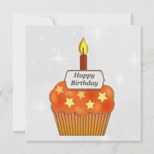 Bling Happy Birthday Orange Card