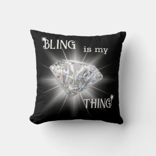 Bling is My Thing Diamond Sparkle Throw Pillow