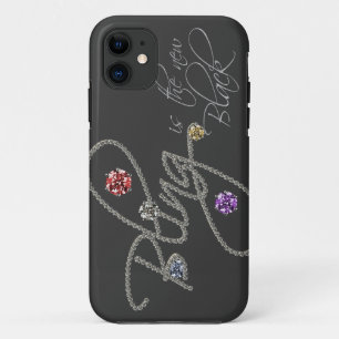 Bling is the New Black Faux Rhinestone Gems iPhone 11 Case