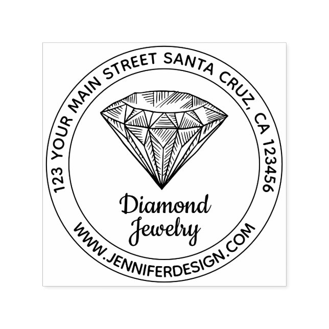 Bling Jewellery Diamond Self-inking Stamp (Design)