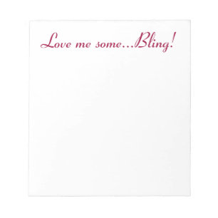 Bling Love Shiny Sparkly Girly Jewellery Jewels Notepad