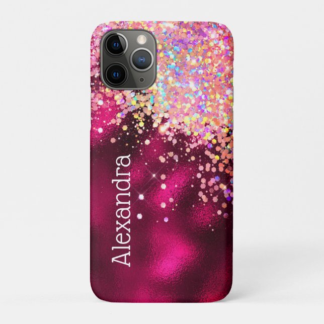 Bling Luxury Sparkle Holographic Glitter Custom Case-Mate iPhone Case (Back)