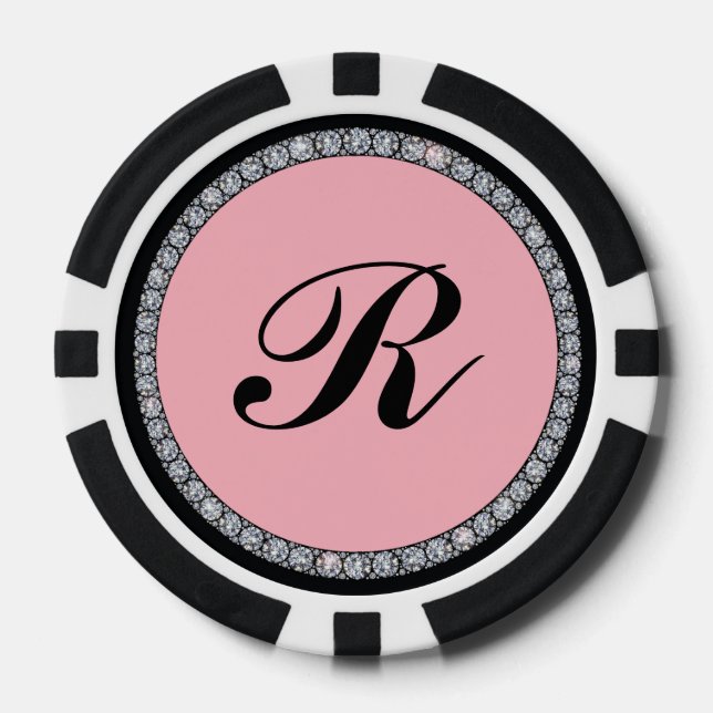 Bling ring monogram poker chip (Front)