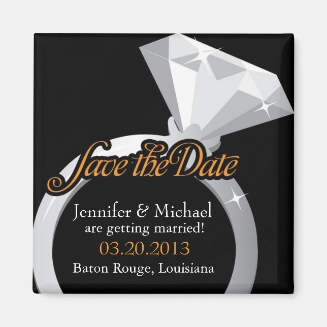 Bling Ring Save the Date Magnet (Front)