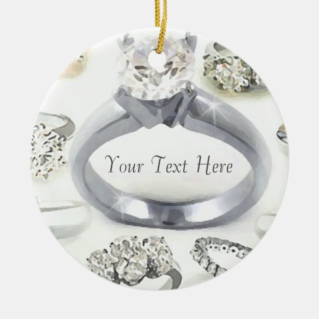 Bling Rings Personalized Ornament (Front)