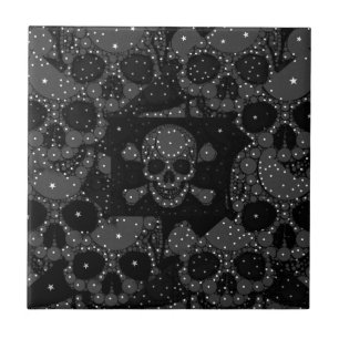 Bling Skull and crossbones Tile