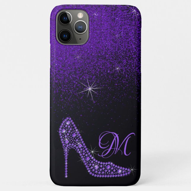 Bling Sparkle Diamond Glitter High Heels Purple Case-Mate iPhone Case (Back)