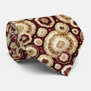 Bling & Sparkle Luxury Burgundy Geode Neck Tie