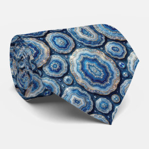 Bling & Sparkle   Luxury Ocean Blue Geode Neck Tie