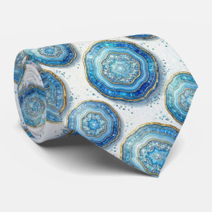 Bling & Sparkle Luxury Ocean Blue Geode Neck Tie