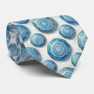 Bling & Sparkle   Luxury Ocean Blue Geode Neck Tie