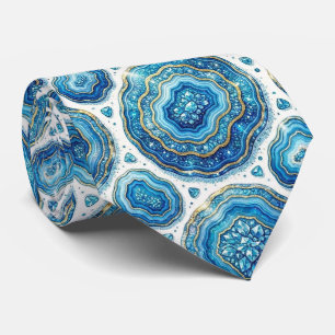 Bling & Sparkle Luxury Ocean Blue Geode Neck Tie