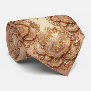 Bling & Sparkle Luxury Rose Gold Geode Neck Tie