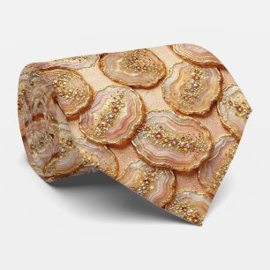 Bling & Sparkle Luxury Rose Gold Geode Neck Tie