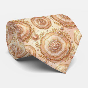 Bling & Sparkle Luxury Rose Gold Geode Neck Tie