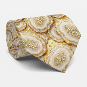 Bling & Sparkle Luxury White Gold Geode Neck Tie