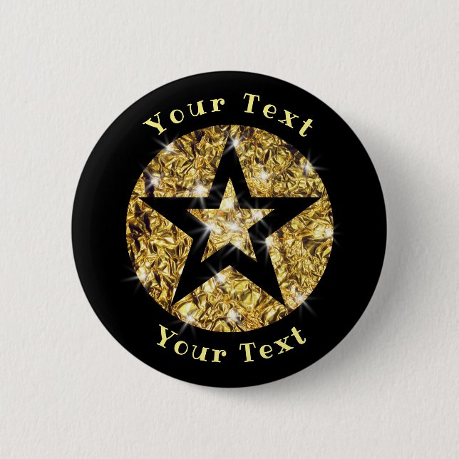 Bling Star Design 2 Inch Round Button (Front)