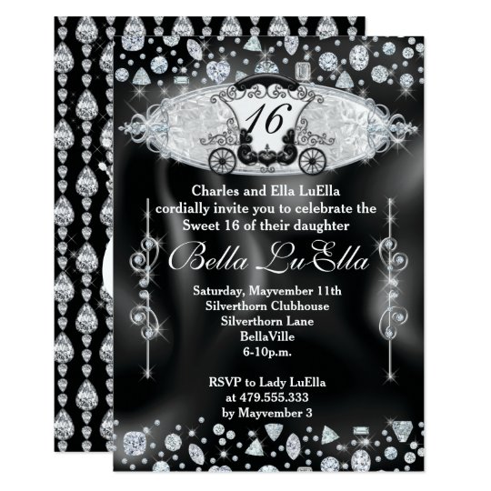 Bling Sweet 16 Party Invitations, Mis Quince Anos Card