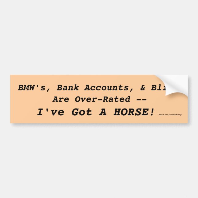 Bling vs. Horse Bumper Sticker (Front)