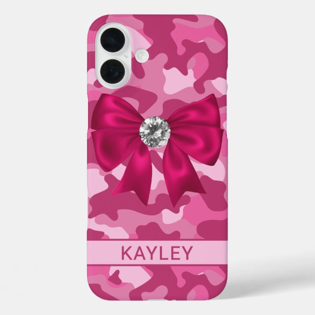 Blingy Pink Camouflage Personalized Case-Mate iPhone Case (Back)