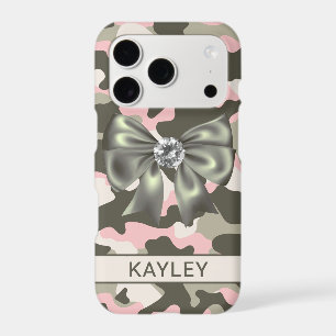 Blingy Pink Green Camouflage Personalized