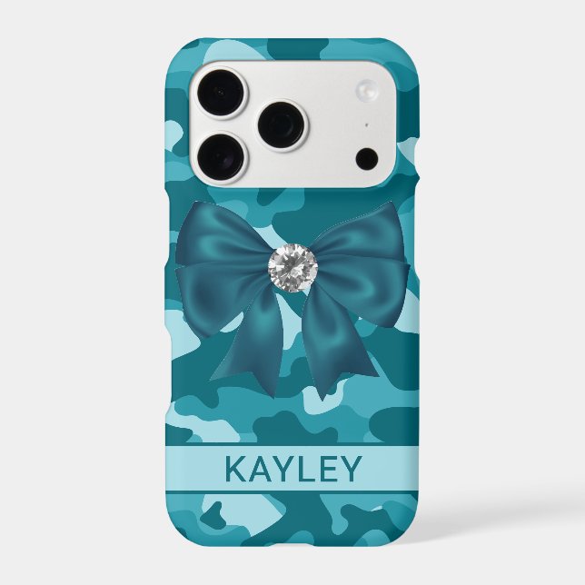 Blingy Teal Camouflage Personalized (Back)