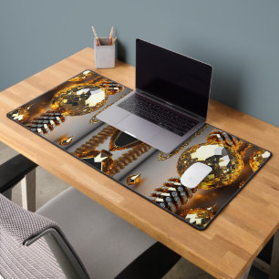 Blink! Beautiful chaos jewellery in gold  Desk Mat