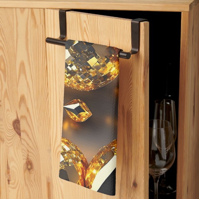 Blink! Beautiful chaos jewellery in gold  Kitchen Towel (Thirds Fold)