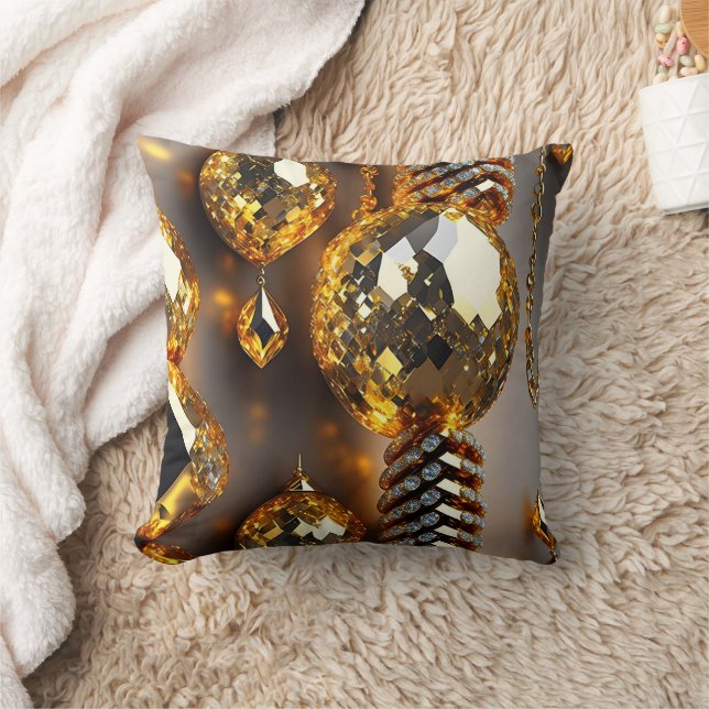 Blink! Beautiful chaos jewellery in gold  Throw Pillow (Blanket)