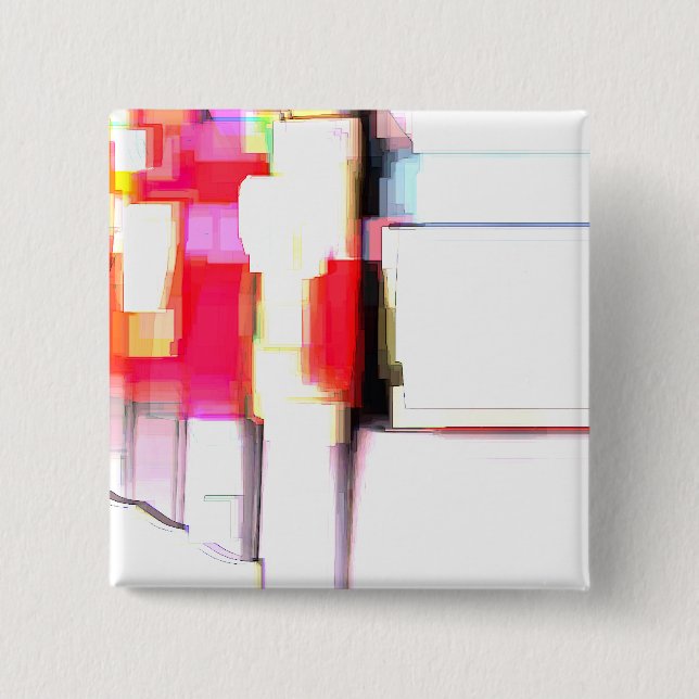 "Blink" Digital Abstract 2 Inch Square Button (Front)