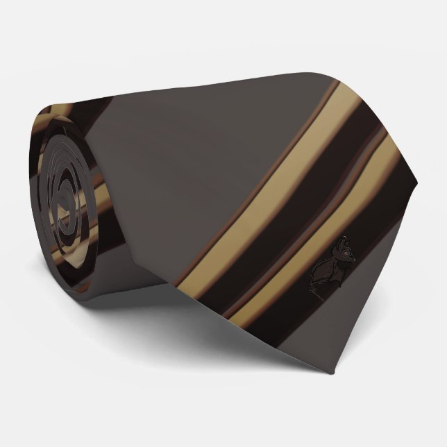 Blinky the Bat Hiding Stripe pattern Tie (Rolled)