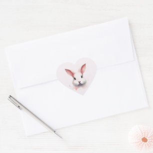 Bliss Bunny Pastel - Sticker en forme de coeur