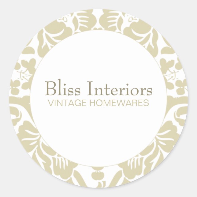 Bliss Chic Damask Floral Sticker (Front)